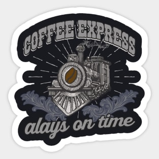 Coffee Express steam locomotive railwayman gift Sticker